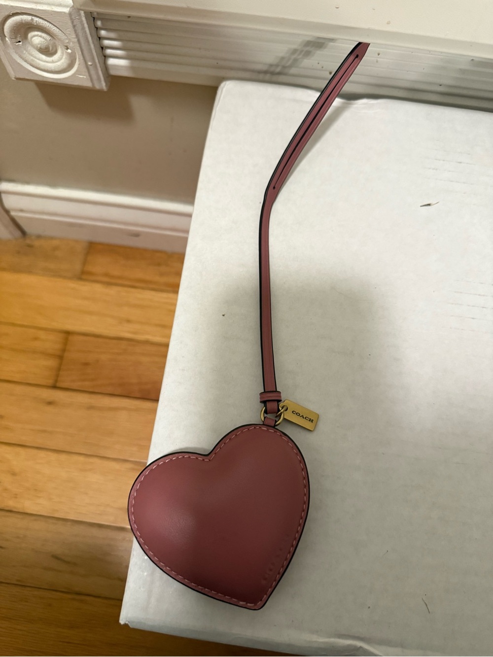 NWOT Coach Heart Puffy Leather Bag Charm